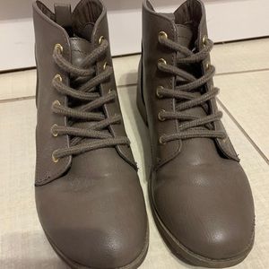 Grey brown booties